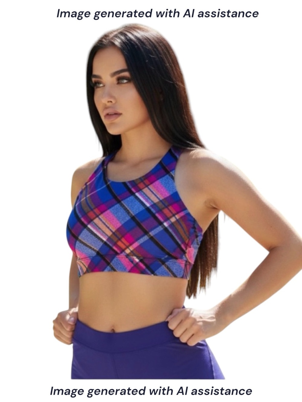 K.deer XS plaid sports bra